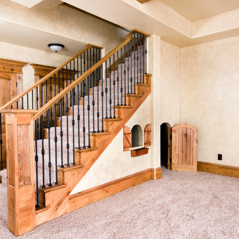 Custom woodworking stairs with metal supports | Arthouse Renovations
